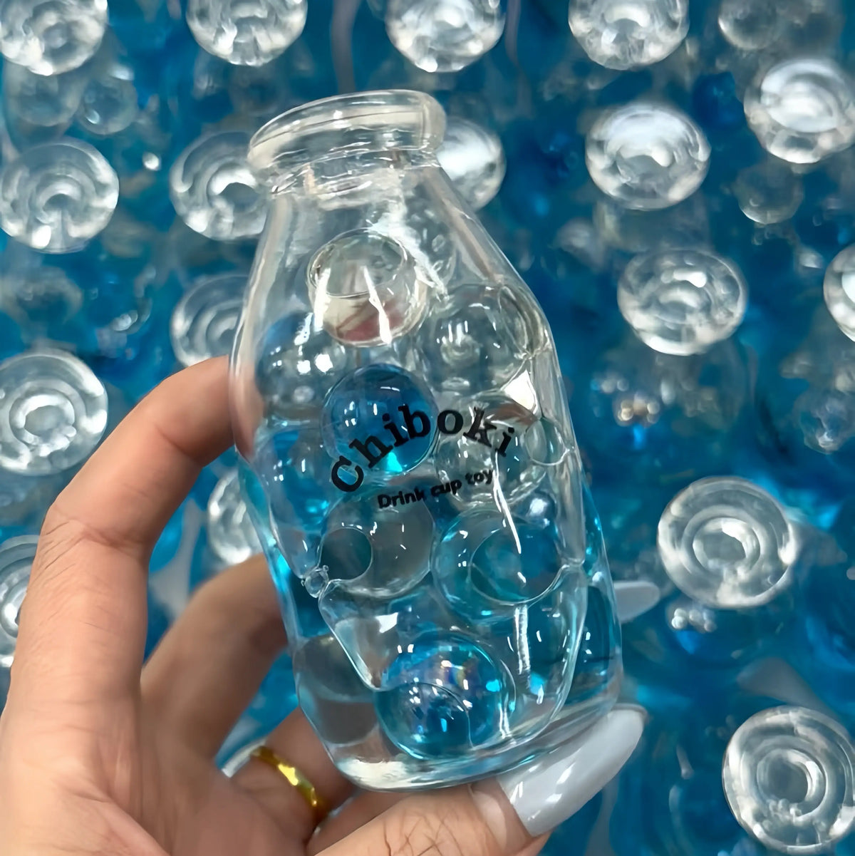 [CHIBOKI] Pinball Squishy Bottle - Water-Sensory "Noisy" Fidget Toy with Slow Rebound