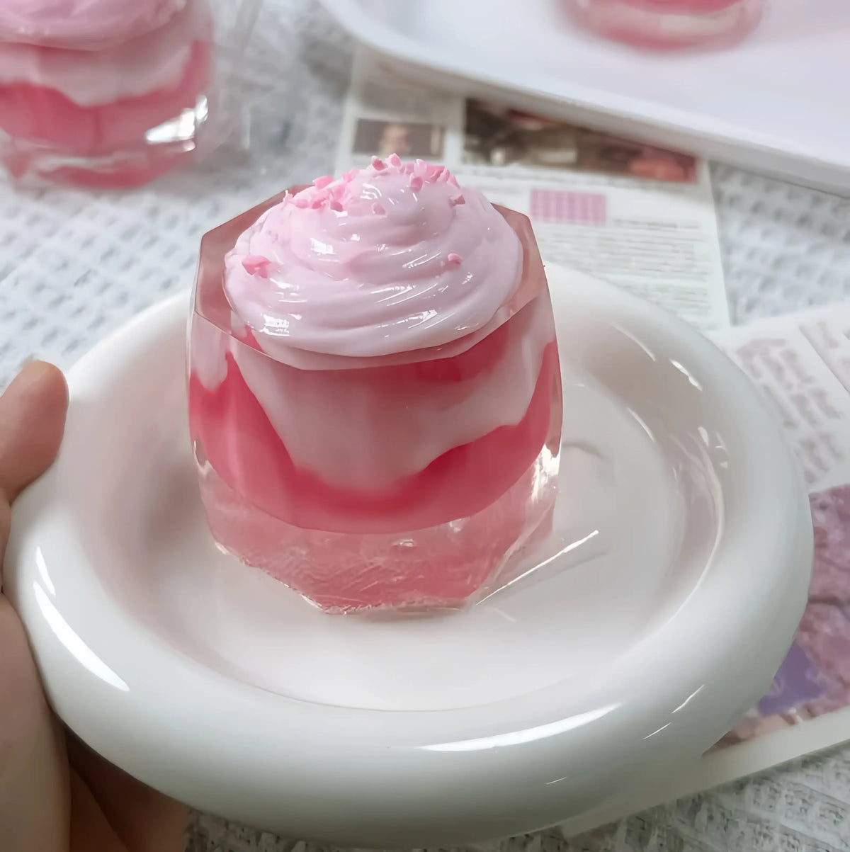 Handmade Silicone Food Squishy - Fruit Jars & Boba Tea Collection Alps Strawberry Cup
