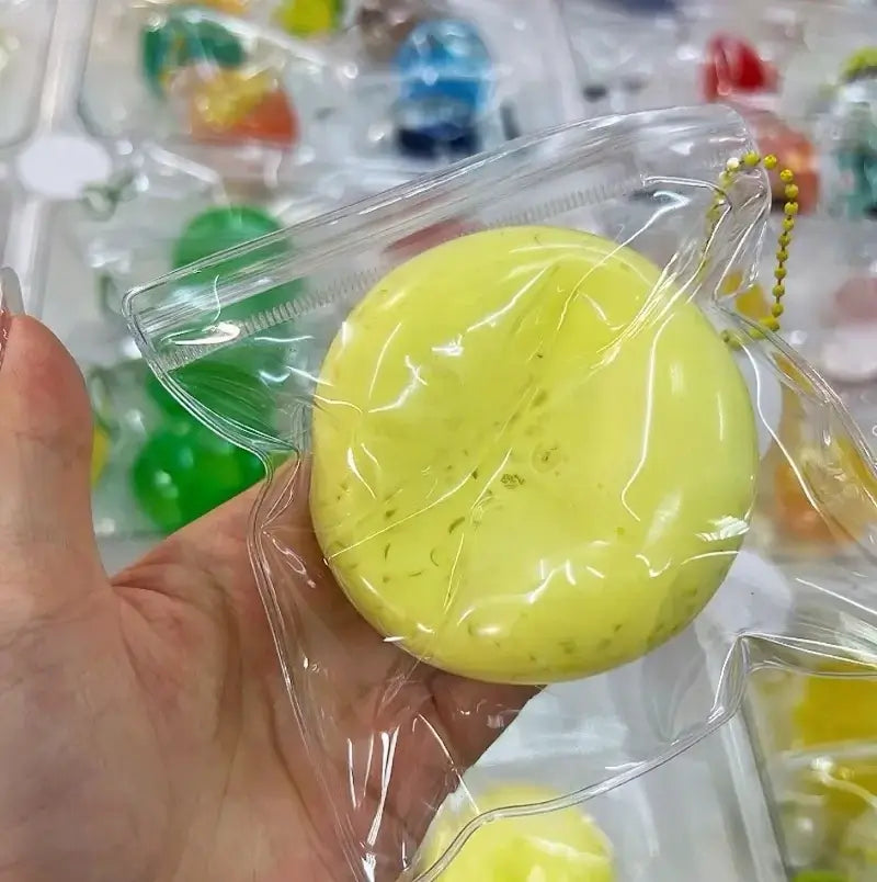 Chiboki Ice Crackle, Slushie & Jam Series Sensory Squishy Toys Banana Slushie (with Soft Banana Chunks)