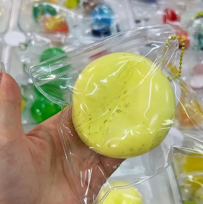 Chiboki Ice Crackle, Slushie & Jam Series Sensory Squishy Toys Banana Slushie (with Soft Banana Chunks)