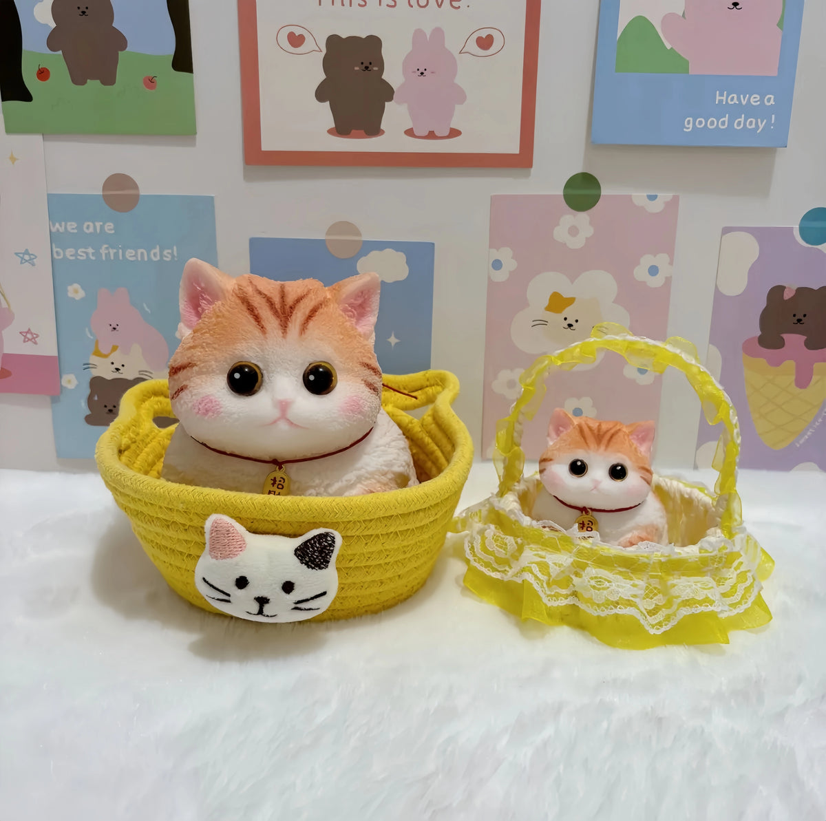 Chubby Cat Squishy: Handcrafted Silicone Stress Relief Big Ke (Lg & Sm)