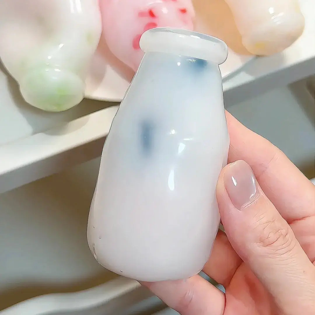 Handmade Beverage Series Squishy Toys - Milk & Soda Bottles Blueberry Milk Bottle