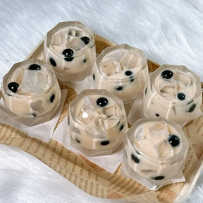 Handmade Silicone Food Squishy - Fruit Jars & Boba Tea Collection Boba Milk Tea (1 pc)