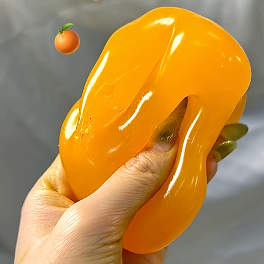 
Orange juice soft candy squishy ball, malleable creamy stress relief toy