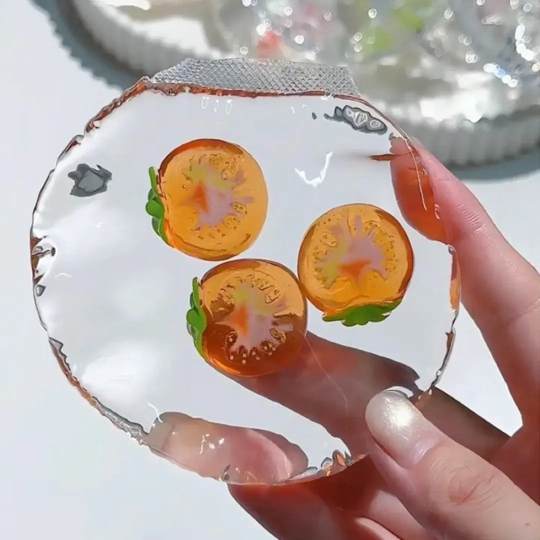 Handmade Crystal Clear Jelly Bag Squishy - Ultra Soft Stress Toy Candied Tomato