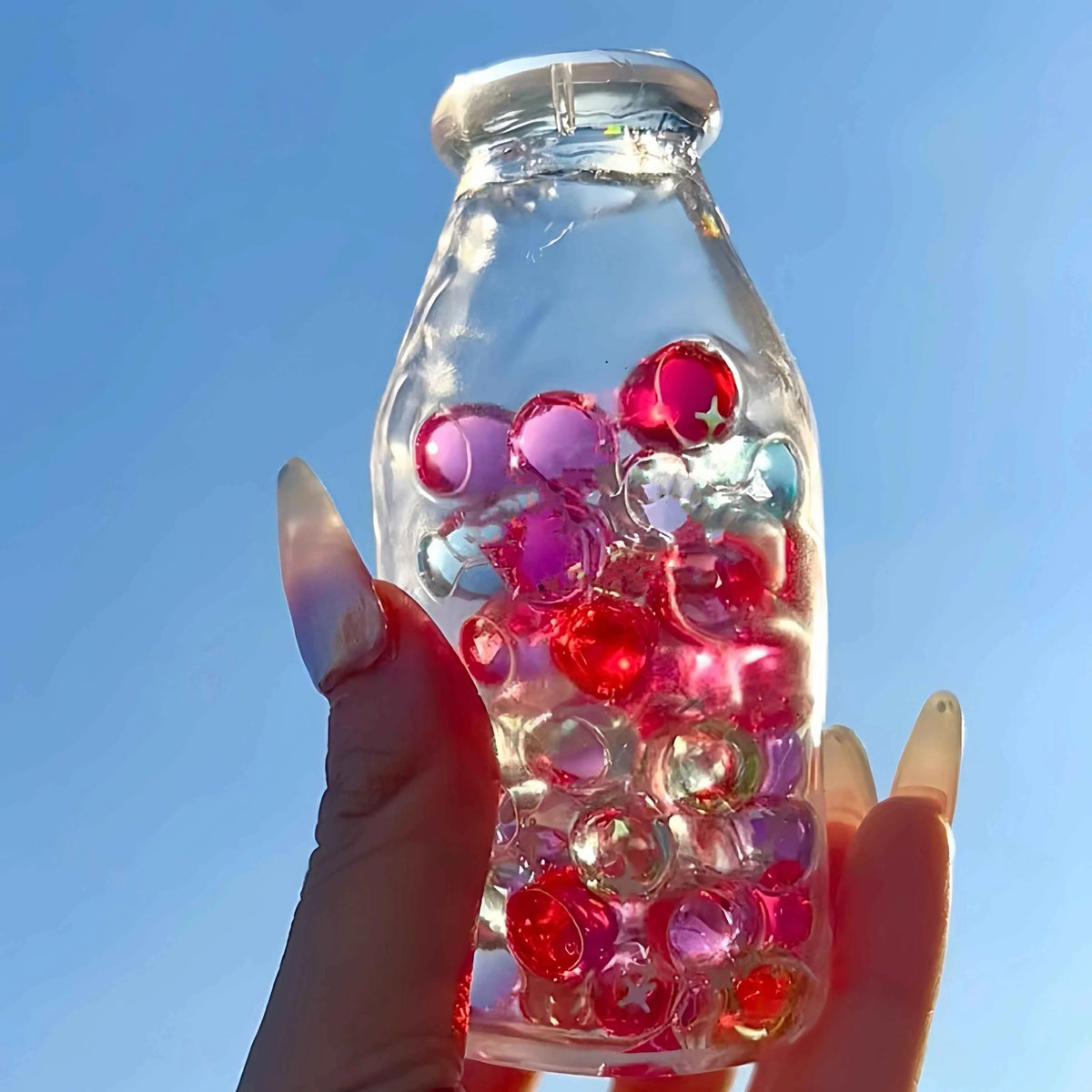 [CHIBOKI] Clear Bottle Squishy Ball – Handmade Stress Relief Desk Toy | Crystal & Soda Bottle