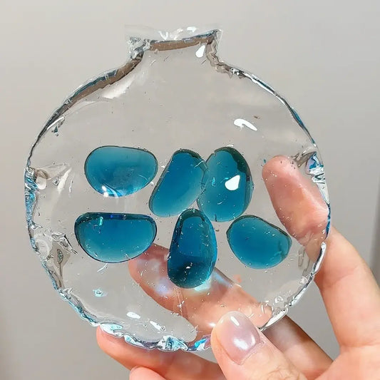 
Handmade Crystal Clear Jelly Bag Squishy - Ultra Soft Stress Toy Daydream Blue Natural minor stone crackle