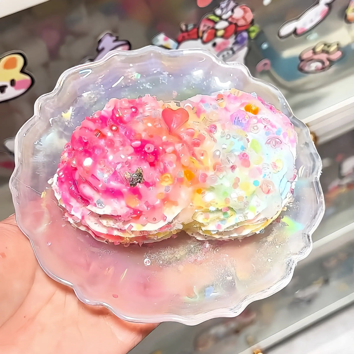 Kawaii Rainbow Series Dessert Squishy Toys Double Cookie