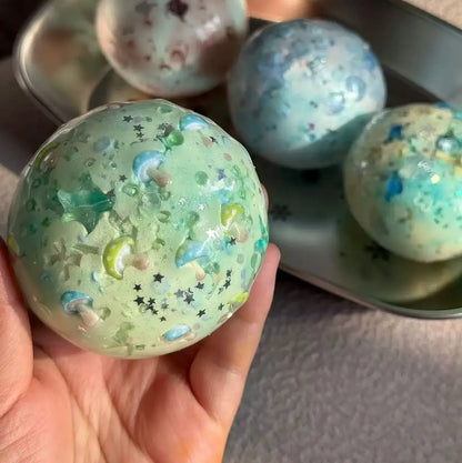 Handmade Crispy Squishy Ball - ASMR Stress Relief Fidget Toy Dreamy Mushroom Shimmer