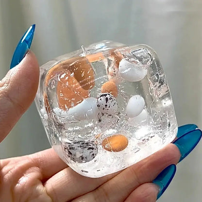 [CHIBOKI] Original Hard Candy Magic Cube Squishy - Non-Elastic Plasticity Handmade Stress Relief Toy Egg Glass Sugar Cube