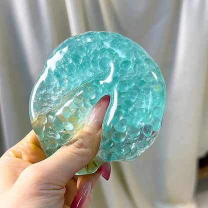 [CHIBOKI]Pearl Squishy Ball – Handmade Stress Relief Toy for All Ages | Pearl Ball Glass Sea Jade Bead