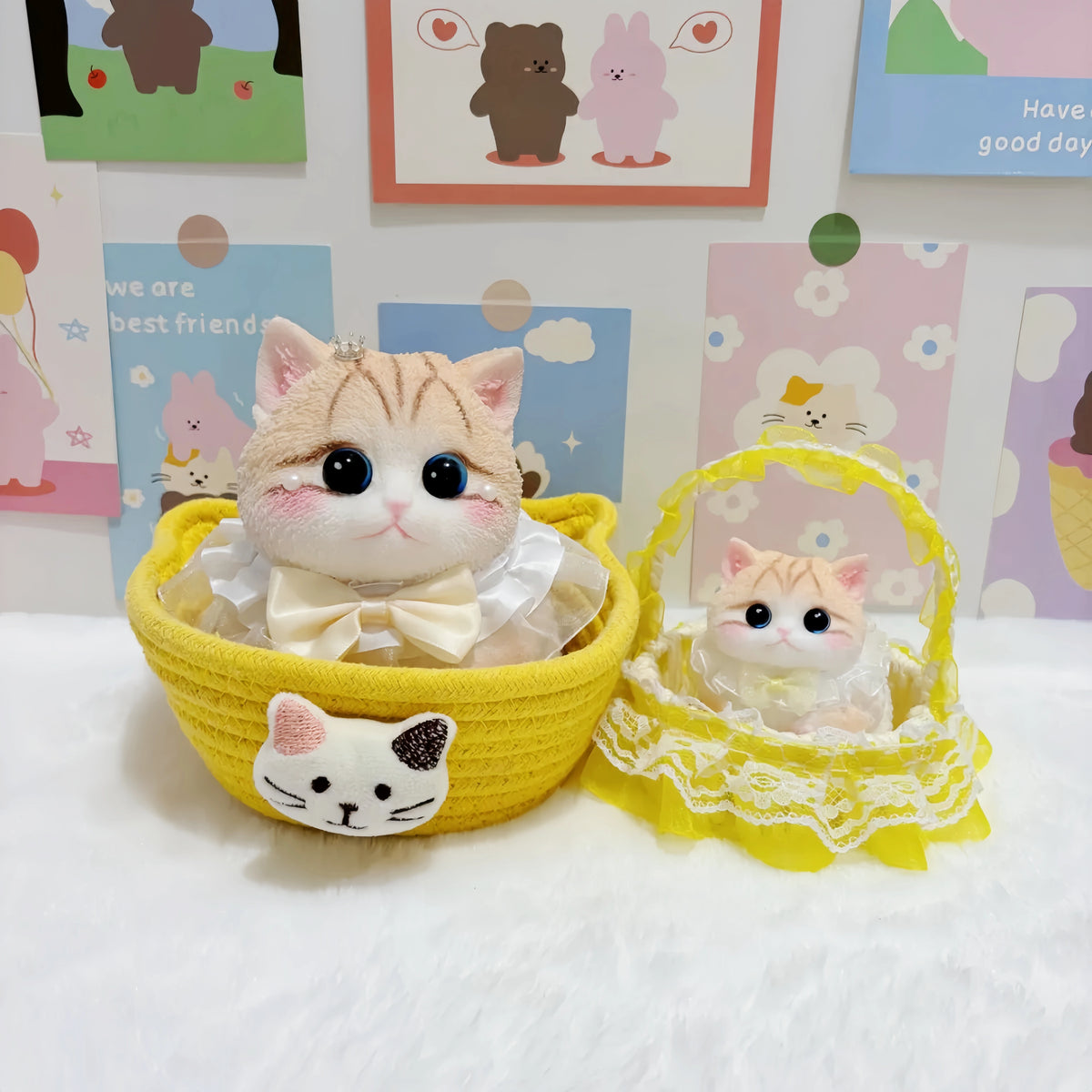 Chubby Cat Squishy: Handcrafted Silicone Stress Relief Golden Shaded Princess (Lg & Sm)