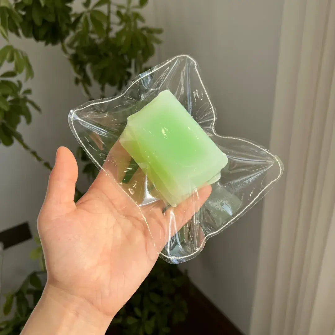 Handmade Candy & Gummy Bear Squishy Toy - Soft ASMR Stress Relief Green Apple Center-Filled Hard Candy