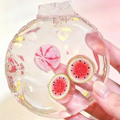 Handmade Crystal Clear Jelly Bag Squishy - Ultra Soft Stress Toy Iced Shaken Watermelon