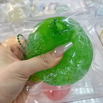 Chiboki Ice Crackle, Slushie & Jam Series Sensory Squishy Toys Kiwi Slushie Hard Candy (with Soft Kiwi)