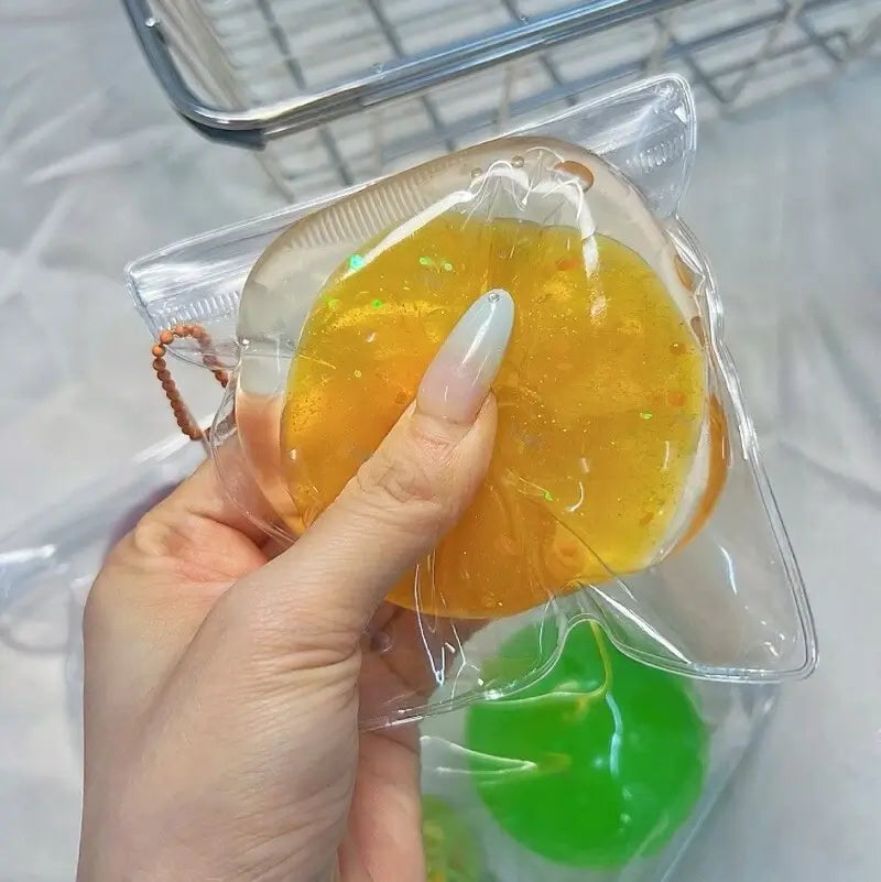 Layered Gel Jelly Ball Squishy – Large Orange Jelly Ball