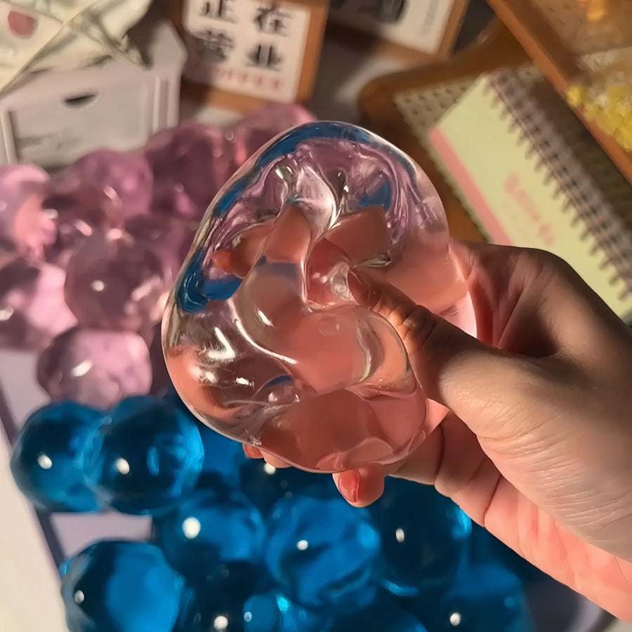 Przezroczysta piłeczka squishy Crystal Soft Glass