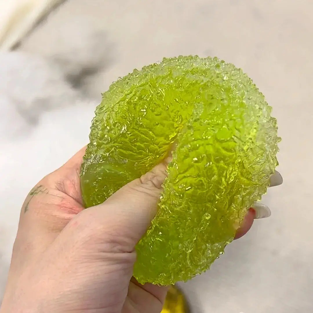 [CHIBOKI]Handcrafted Ice Slush Stress Ball – Unique Squeeze Toy, Ideal Gift for Summer Relaxation Lime Mochi Grass Cake