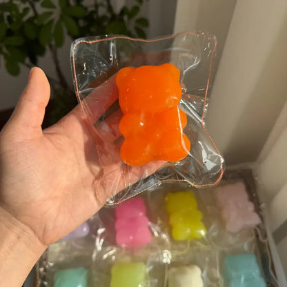 Handmade Candy & Gummy Bear Squishy Toy - Soft ASMR Stress Relief Mandarin Orange Gummy Bears