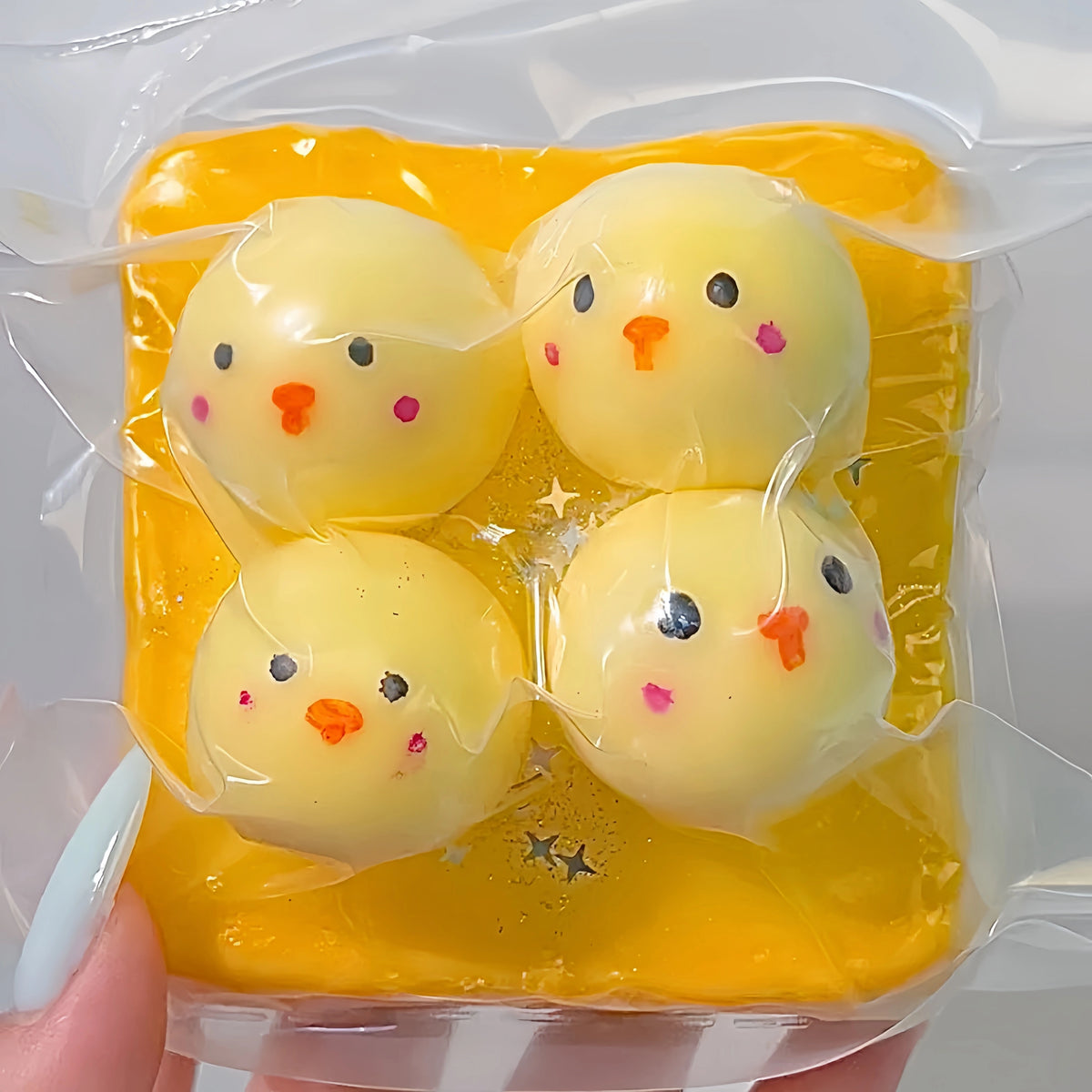 Candy-Shell Lava Toast Squishy – Mango Chick Crunchy Bursting Toast
