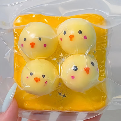 Candy-Shell Lava Toast Squishy – Mango Chick Crunchy Bursting Toast