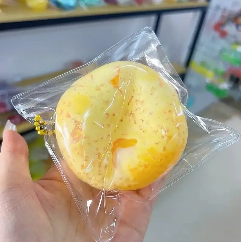 Chiboki Ice Crackle, Slushie & Jam Series Sensory Squishy Toys Mango Slushie (with Soft Mango Pieces)
