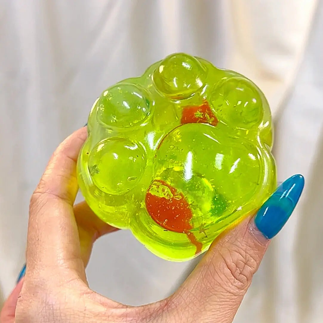 Dreamy Cat Paw Squishy: Transparent Silicone Stress Relief Melon Soda Cat Paw