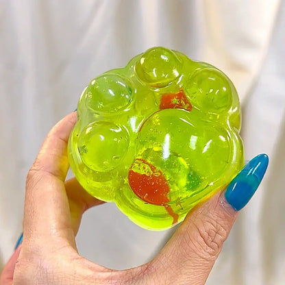 Dreamy Cat Paw Squishy: Transparent Silicone Stress Relief Melon Soda Cat Paw