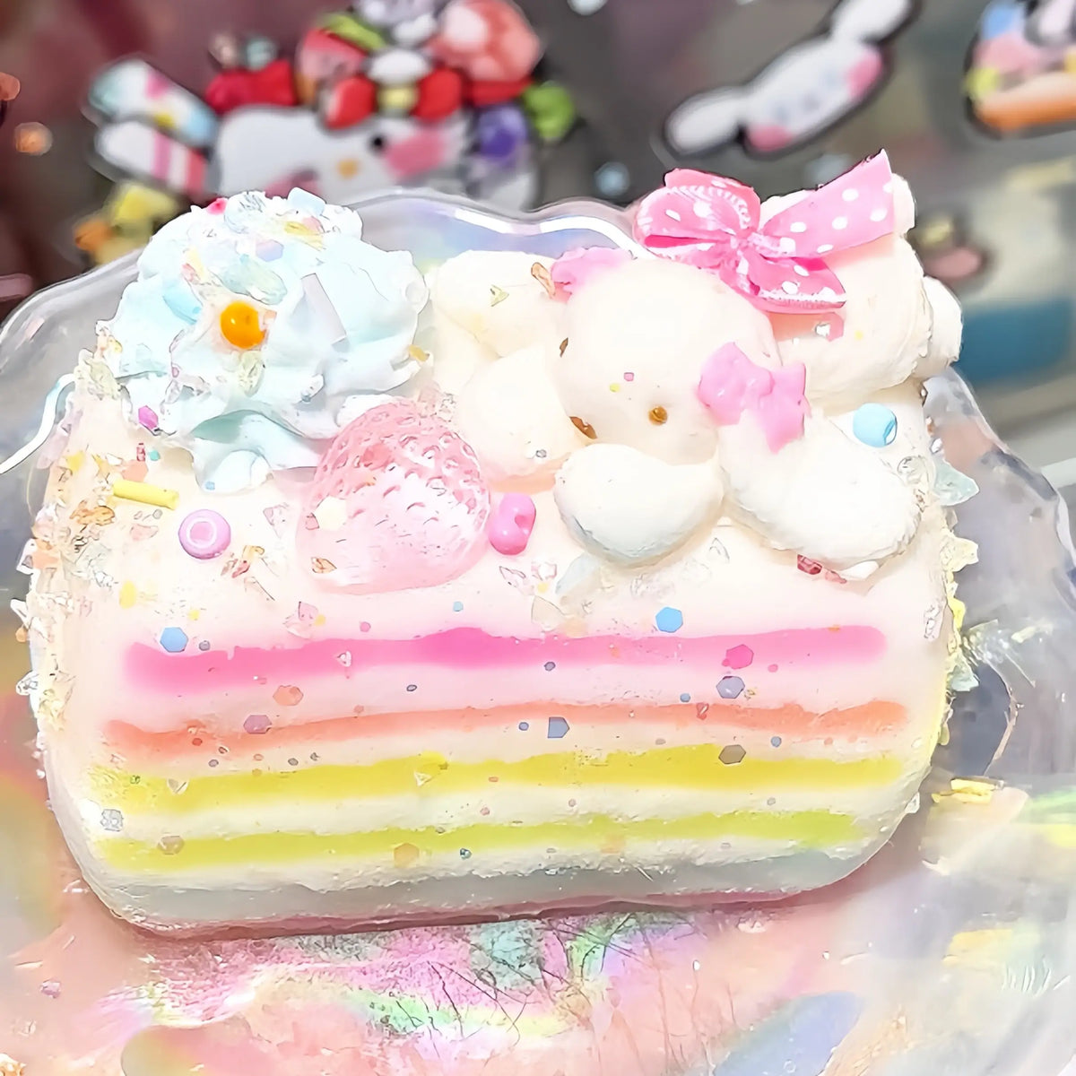 Kawaii Rainbow Series Dessert Squishy Toys Mini Rainbow Cake