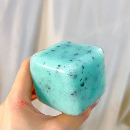 [CHIBOKI] Original Hard Candy Magic Cube Squishy - Non-Elastic Plasticity Handmade Stress Relief Toy Mint Chocolate Slushie Cube