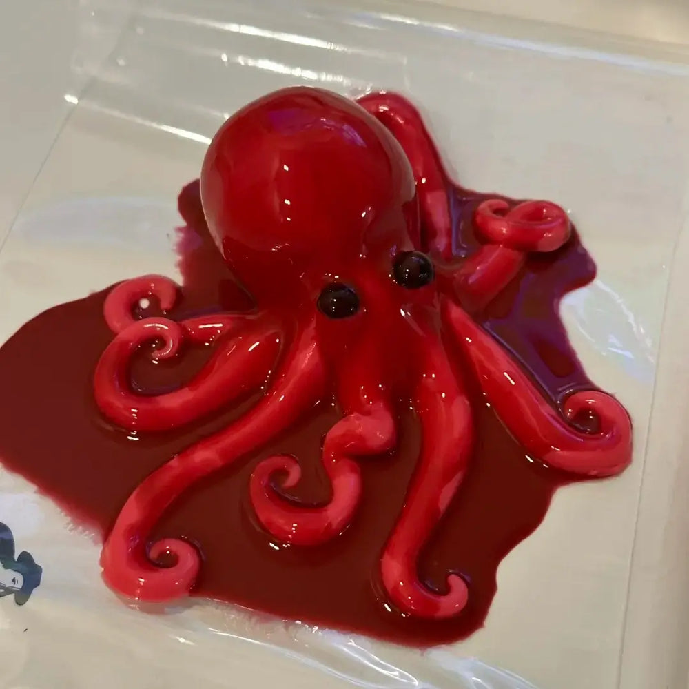 Handmade Halloween Realistic Bleeding Heart & Brain Silicone Stress Relief Toy Octopus Squishy