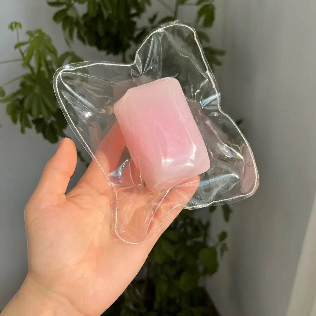 Handmade Candy & Gummy Bear Squishy Toy - Soft ASMR Stress Relief Peach Filled Hard Candy