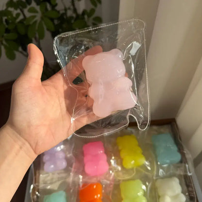Handmade Candy & Gummy Bear Squishy Toy - Soft ASMR Stress Relief Peach Gummy Bears