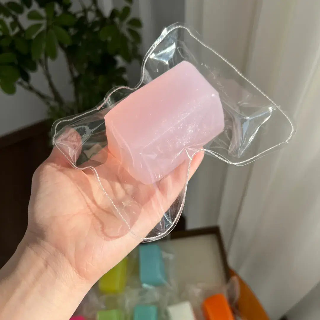 Handmade Candy & Gummy Bear Squishy Toy - Soft ASMR Stress Relief Peach Hard Candy