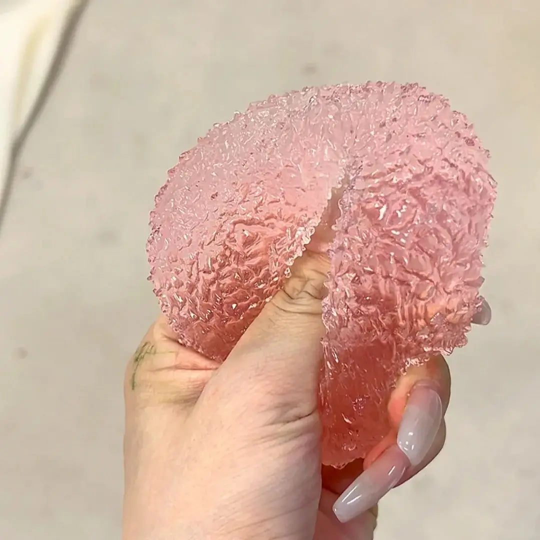 [CHIBOKI]Handcrafted Ice Slush Stress Ball – Unique Squeeze Toy, Ideal Gift for Summer Relaxation Peach Mochi Grass Cake