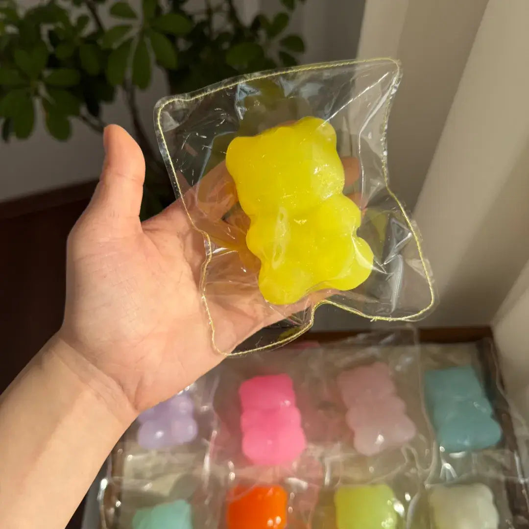 Handmade Candy & Gummy Bear Squishy Toy - Soft ASMR Stress Relief Pineapple Gummy Bears