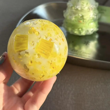 Handmade Crispy Squishy Ball - ASMR Stress Relief Fidget Toy Pineapple Milkshake