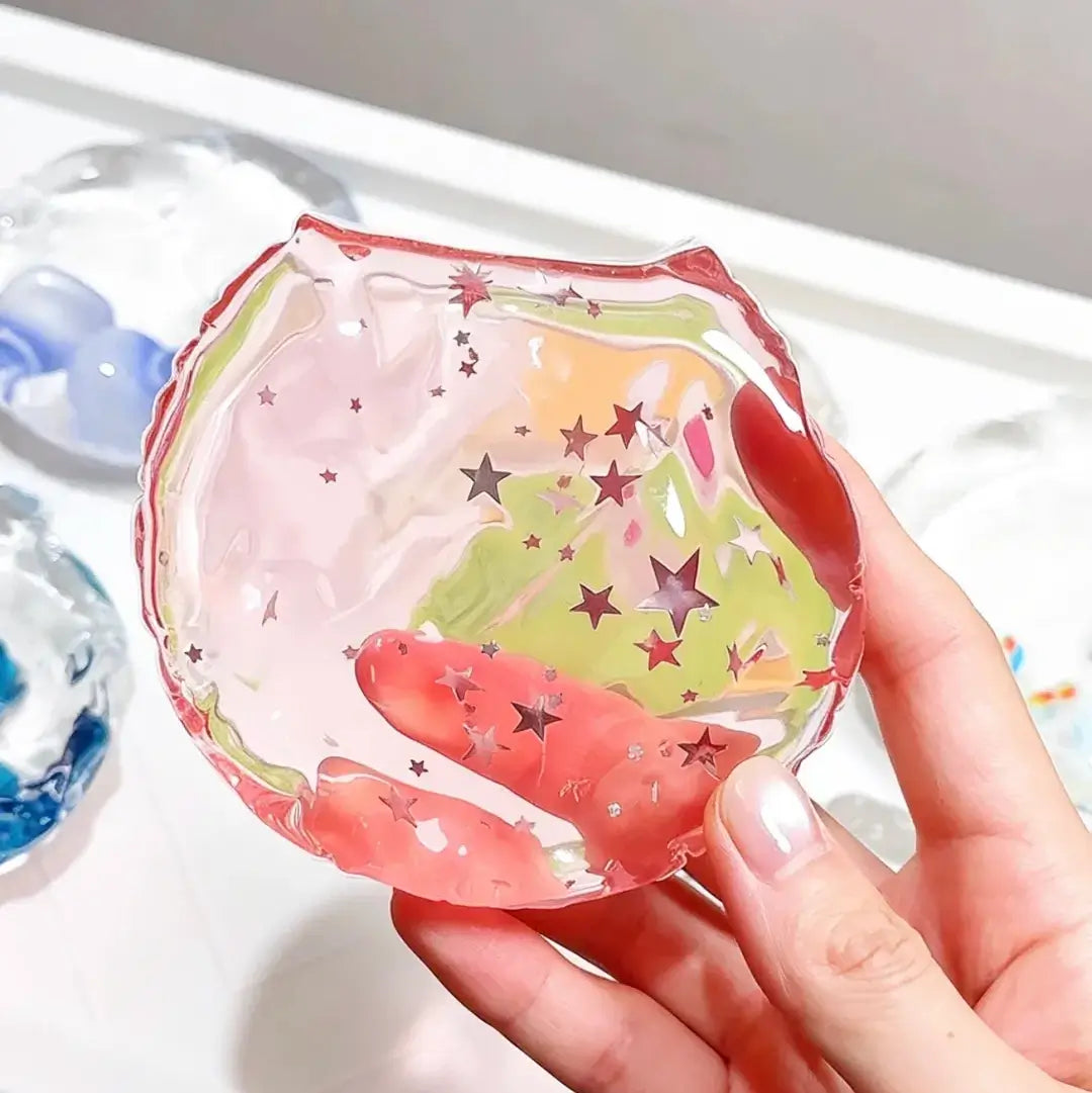 Handmade Crystal Clear Jelly Bag Squishy - Ultra Soft Stress Toy Pink Galaxy