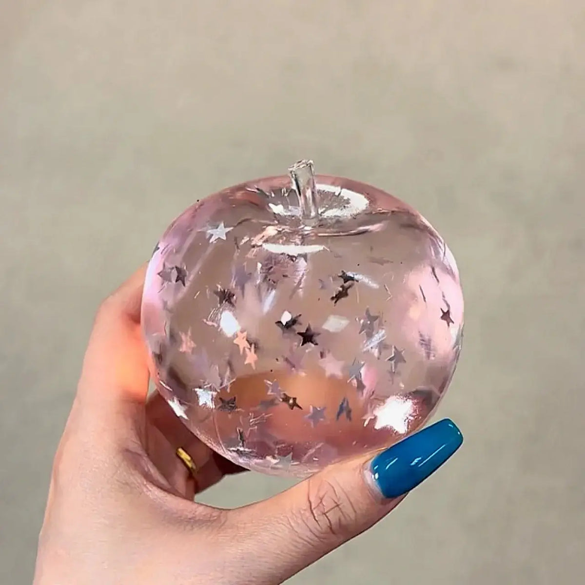 Chiboki Slushy Apple Squishy – Moldable Stress Ball Pink Starry Apple