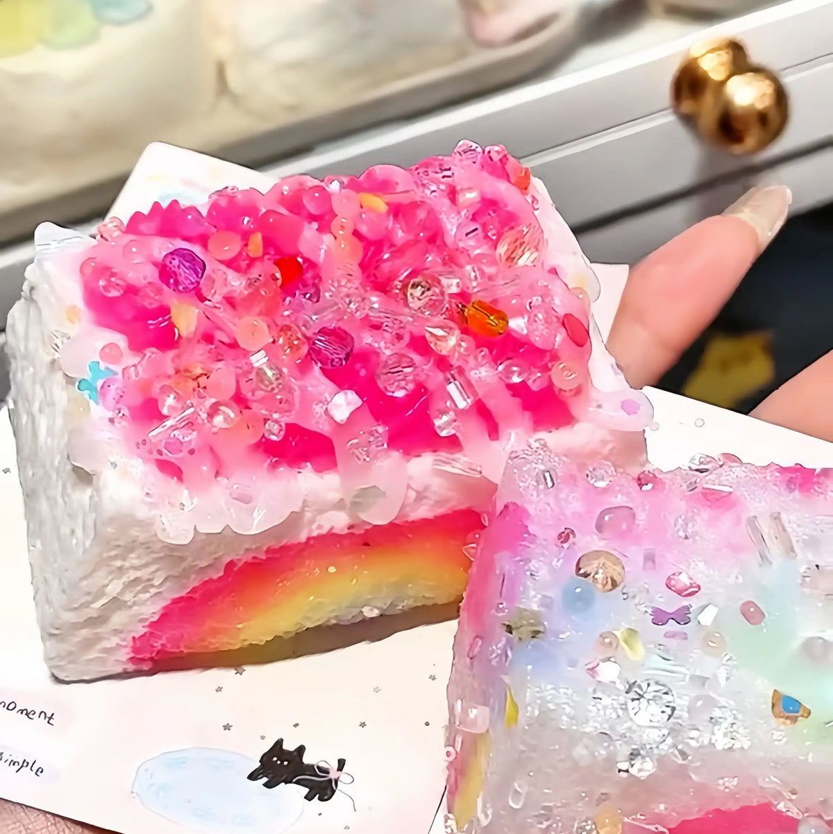 Kawaii Rainbow Series Dessert Squishy Toys Rainbow Toast 1