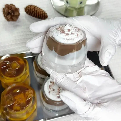 Handmade Silicone Food Squishy - Fruit Jars & Boba Tea Collection Snow Top Coffee