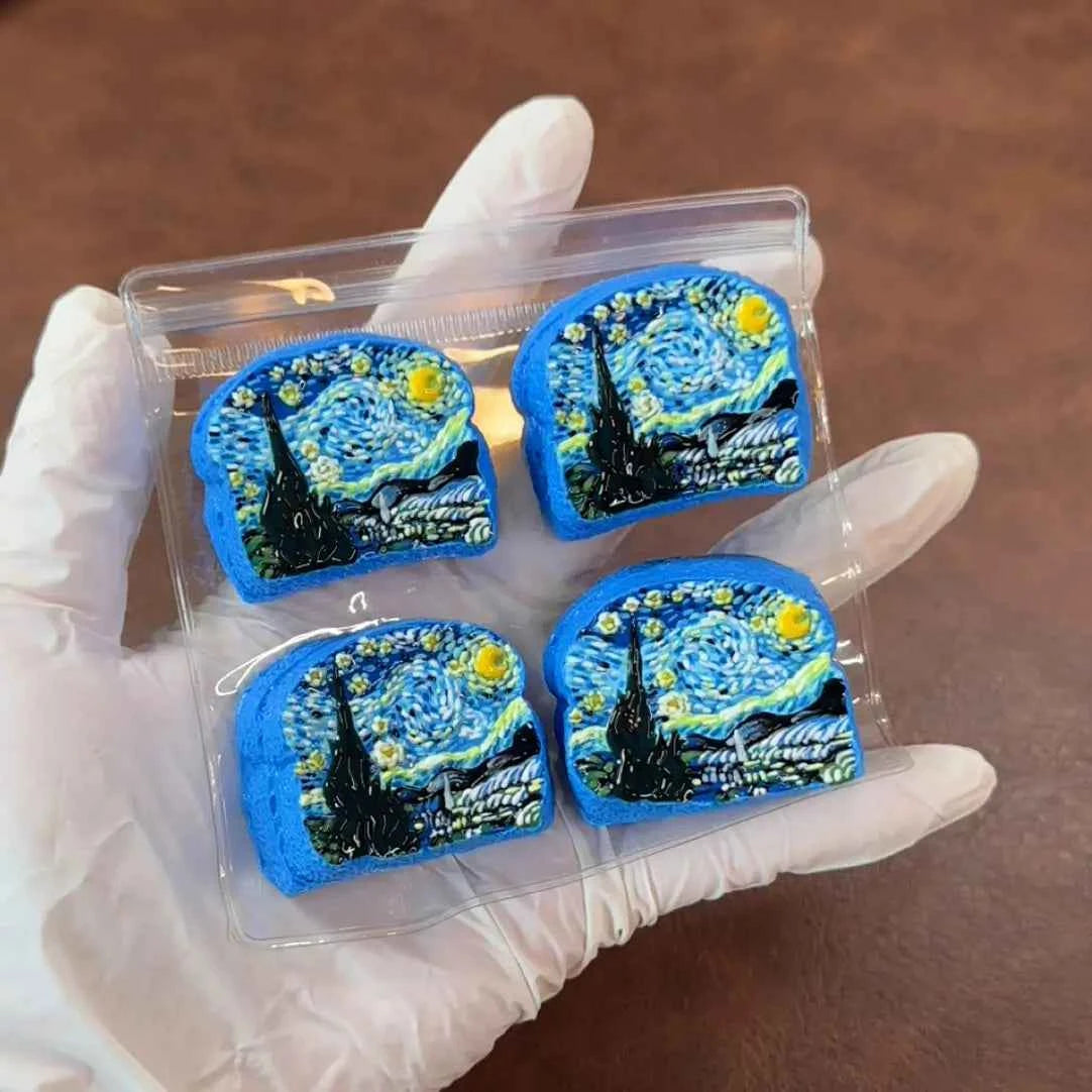 Van Gogh Mini Toast Charms – Handcrafted Clay-Style