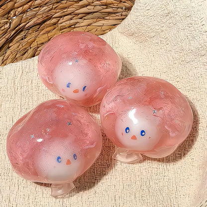 Snowman Fruit Tea Squishy Ball – Strawberry Boba