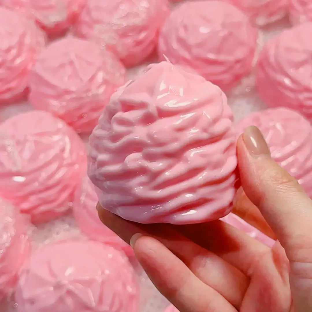 Handmade Cream Puff Squishy - Crispy Butter Texture Stress Toy Strawberry Puff