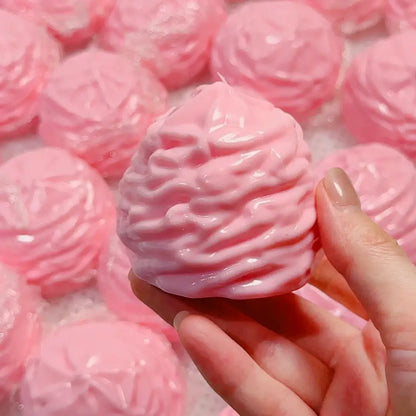 Handmade Cream Puff Squishy - Crispy Butter Texture Stress Toy Strawberry Puff
