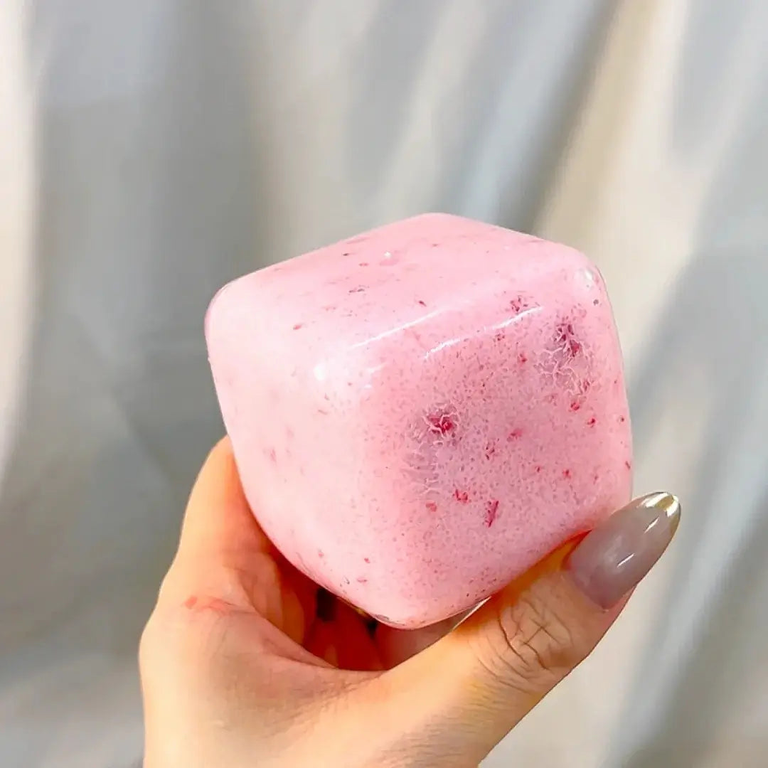 [CHIBOKI] Original Hard Candy Magic Cube Squishy - Non-Elastic Plasticity Handmade Stress Relief Toy Strawberry Slushie Cube