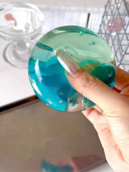 CHIBOKI layered dual-color flowing sand stress relief ball, summer jelly sea