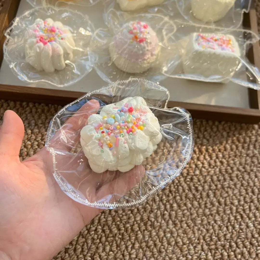 Handmade Mini Dessert Cake Squishy | Realistic Bakery Silicone Fidget Toy Sweet Bean Tiramisu 116g