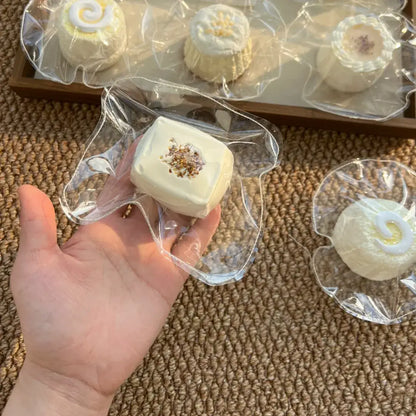 Handmade Mini Dessert Cake Squishy | Realistic Bakery Silicone Fidget Toy Sweet Osmanthus Milk Tofu 100g