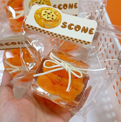 Handmade Silicone Food Squishy - Fruit Jars & Boba Tea Collection Tangerine Can (No Lid)